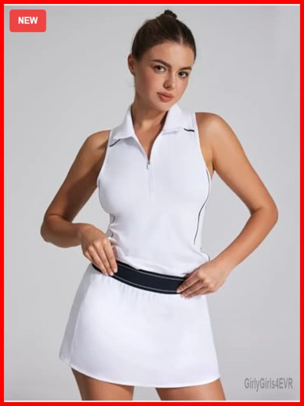 High Waisted Athletic Skort with Pockets & Built-in Shorts for Tennis Golf